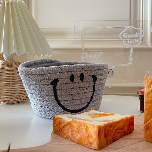 Happy Face Woven Storage Basket