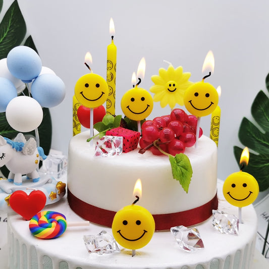 Smiley Cake Decoration Candles