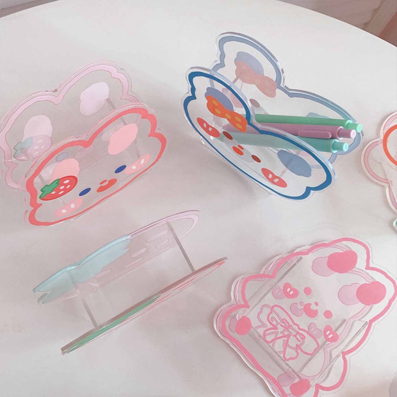 Kawaii Transparent Acrylic Pen Holder