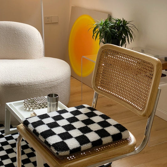 Retro Checkerboard Chair Pillow Cushion