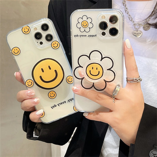 Smiley Face Flower iPhone Case with Grip