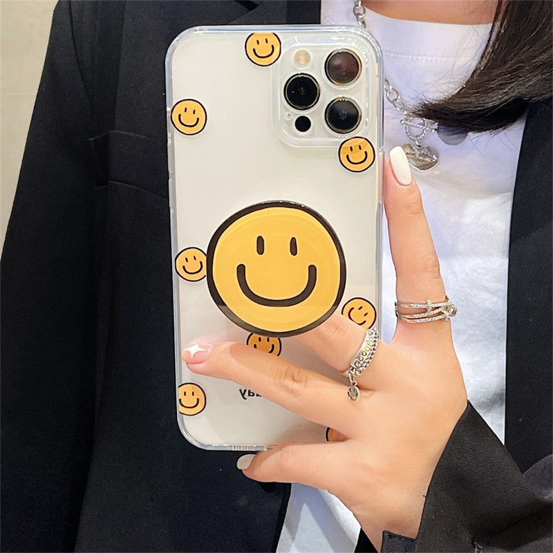 Smiley Face Flower iPhone Case with Grip