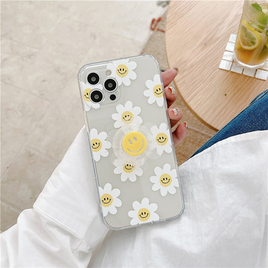 Happy Daisy iPhone Clear Phone Case with Grip