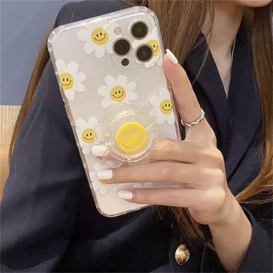 Happy Daisy iPhone Clear Phone Case with Grip