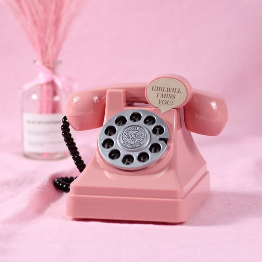 Retro Pink Telephone Piggy Coin Bank