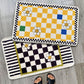 Smiley Daisy Checkered Bath Mat Decor Rug