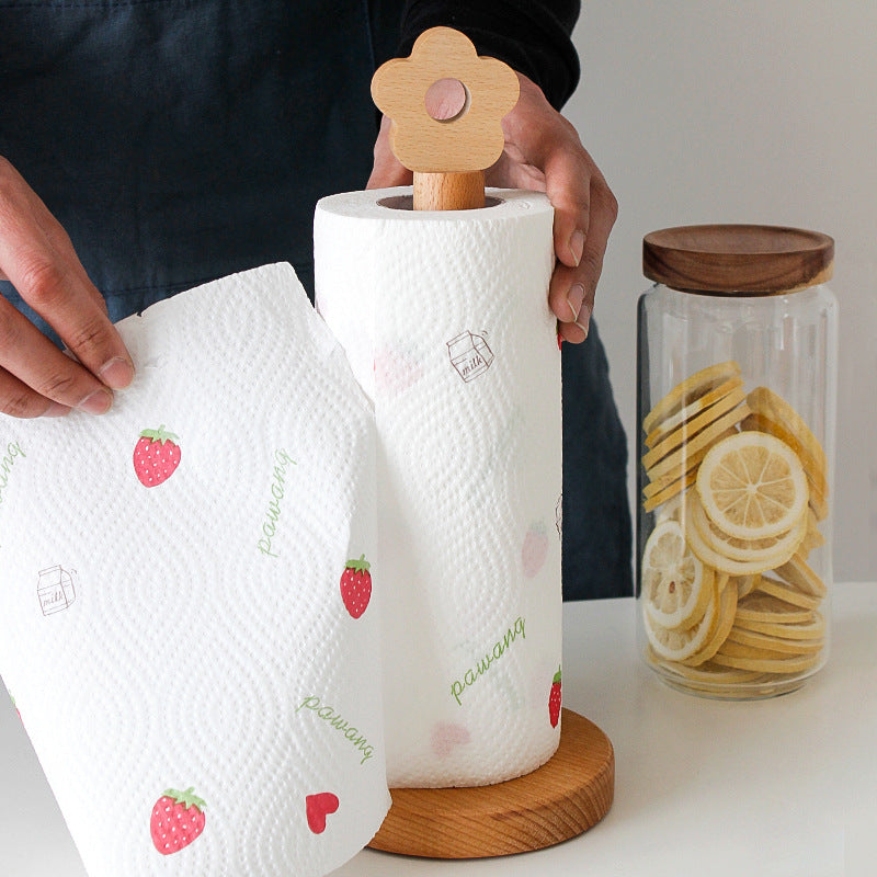 Wood Daisy Flower Paper Towel Holder